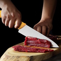 Ensemble de couteaux de cuisine en acier inoxydable pour maison de boucher, ensemble de 8 pièces avec manche en PP et étui à couteaux