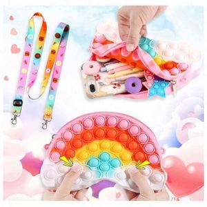 2025 Mini Strawberry Poppet <b>Backpack</b> Tie Dye Fashion Coin <b>Purse</b> Squeeze Fidget Feature Novelty Gag Toy Zipper Closure Waterproof - Product Image 4