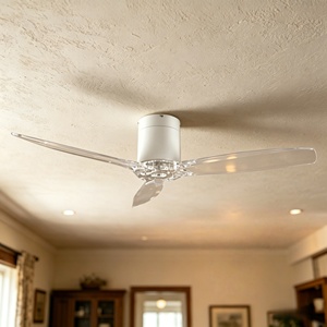 Ventilador de Techo Invisible con Aspas de Acrílico Minimalistas y Motor de Ahorro de Energía para Dormitorio de Villa Moderna - Product Image 1