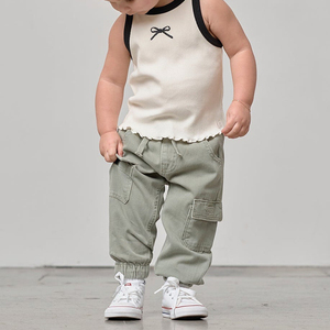 <span class=keywords><strong>Pantalones</strong></span> de Mezclilla Verde Claro para Niños al por Mayor, Tela Elástica, Cintura Elástica, Jeans Personalizados para Bebés Niños y <span class=keywords><strong>Niñas</strong></span> - Product Image 2
