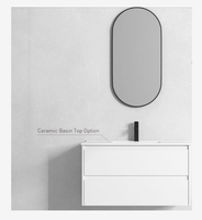 Ensemble de meuble-lavabo de salle de bain moderne en contreplaqué SEAWIN avec armoire à miroir murale, écologique et imperméable pour utilisation hôtelière