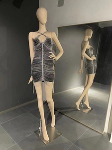 <span class=keywords><strong>QUEENS</strong></span> GOWN Mini robe courte robe noire gland chérie défilé de mode robe de scène - Product Image 5