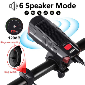 Le plus récent <span class=keywords><strong>klaxon</strong></span> d'air de <span class=keywords><strong>vélo</strong></span> rechargeable par USB solaire 6 modes de haut-parleur 120db LED feux d'avertissement rouges de montagne de lumière de <span class=keywords><strong>vélo</strong></span> - Product Image 4