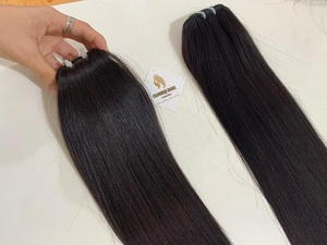 Cabello Virgen Remy Liso Extremo de Doble Trama 100% Humano con Cutícula, Cabello Malayo, Paquete de 100g - Product Image 3