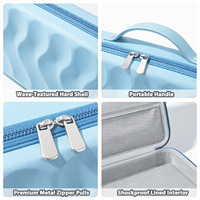 Étui de rangement portable en EVA rigide pour maquillage, motif vague 3D, antichoc, boîte de rangement de voyage pour gadgets électroniques avec poignée