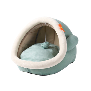 Alfombra de cama para gatos de algodón suave y cálido al por mayor, casa cálida para gatos con bola de caída, casa Cueva, nido para gatos, perrera para gatitos - Product Image 3