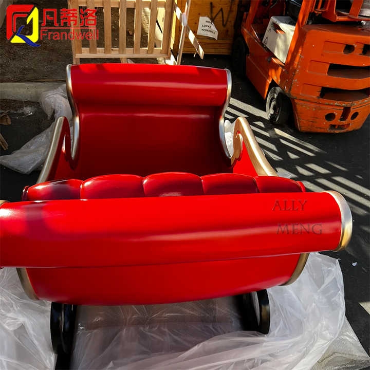 Personalized Outdoor Resin Christmas Ornaments Life Size Fiberglass Santa Sleigh for Sale