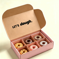 Boîte à pâtisserie en carton personnalisée, pliable, pour biscuits, desserts, gâteaux, donuts, emballage cadeau, vente en gros