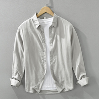 Fabrik preis Großhandel Leinen hemd Herren New Fashion Casual Atmungsaktive Baumwolle Langarm hemden