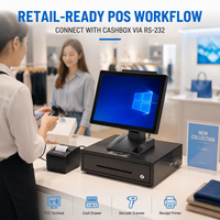 Système POS Windows 10 de 15 pouces avec processeur Intel I3/i5/i7, Bluetooth/Wi-Fi, écran simple ou double pour restaurant, utilisation à long terme