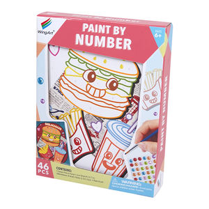 Juego de pintura acrílica de 6 colores Premium con lienzo de madera Imagen de comida rápida por números Imagen fácil de dibujar <span class=keywords><strong>para</strong></span> niños - Product Image 5