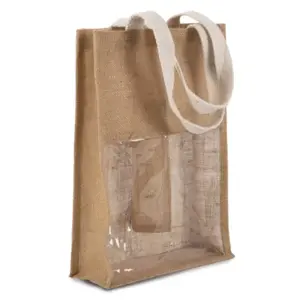 Borsa porta bottiglie in juta, merchandising sostenibile - Product Image 3