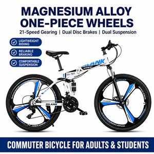Vélo de montagne pliable en promotion, 21 vitesses, 26 pouces, cadre en acier haute teneur en carbone, double suspension, roues en alliage d'aluminium, freins à disque, pour adultes - Product Image 3