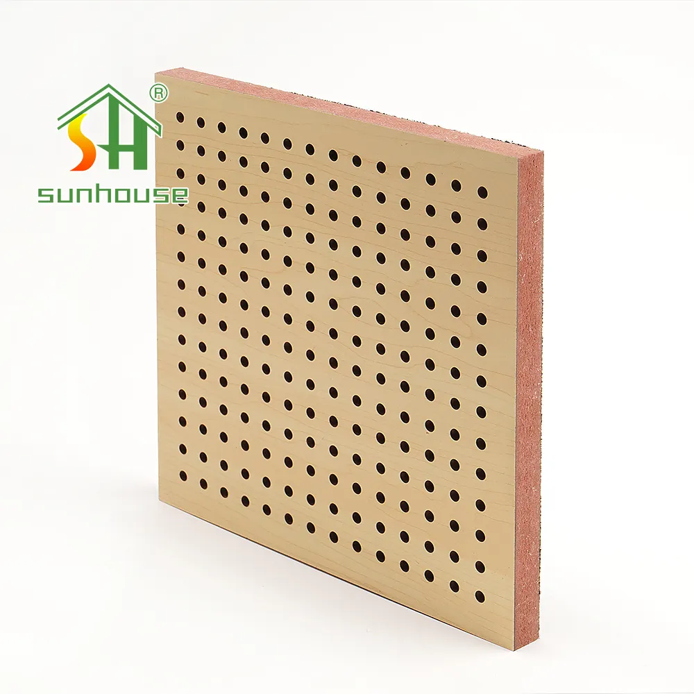 Nuovi arrivi pannello fonoassorbente Sunhouse resistenza all'impatto pannello di assorbimento acustico in legno perforato