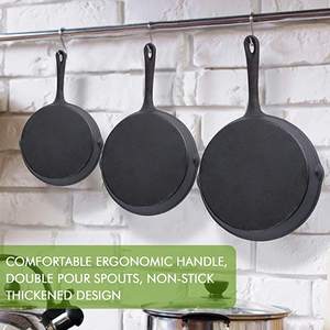 Vegetable Oil Coating <strong>Cast</strong> <strong>Iron</strong> Frying Pan 6inch <strong>Cast</strong> <strong>Iron</strong> Skillet 3 Pcs Pre-Seasoned <strong>Cast</strong> <strong>Iron</strong> <strong>Grill</strong> Skillet Fry Pan Set - Product Image 3
