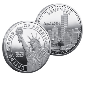 Moneda Conmemorativa del 11 de Septiembre de la <span class=keywords><strong>Estatua</strong></span> de la <span class=keywords><strong>Libertad</strong></span>, Chapada en Oro, 3D, Artesanía Patriótica, Coleccionable, Decoración de Escritorio, Doble Cara - Product Image 4