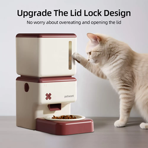 HEYBO-Dispensador de comida para animales pequeños con tazón de cerámica, dispositivo inteligente con <span class=keywords><strong>WiFi</strong></span> de 3,5 l, diseño de mermelada a prueba de granos - Product Image 4