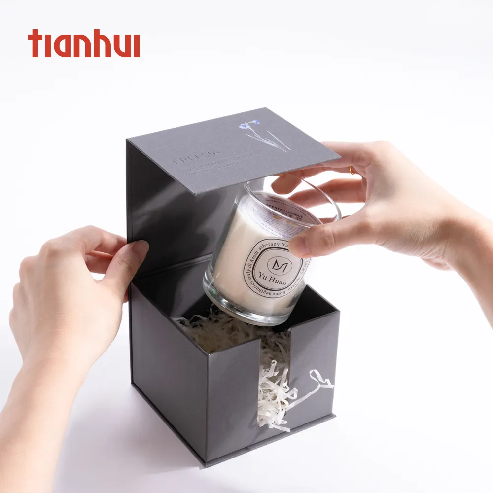 Tianhui Magnet Small Square Candle Packaging Boxes Luxury Wedding Gifts Packaging