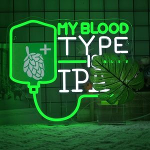 Letrero de Neón <span class=keywords><strong>IPA</strong></span> con la Frase 'Mi Grupo Sanguíneo Es <span class=keywords><strong>IPA</strong></span>', Letreros de Neón para Decoración de Paredes, Luces de Neón - Product Image 2