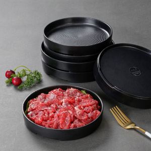 Melamine Tableware <b>Black</b> Rectangle Hot Pot Restaurant Fish Ball Snack Sushi Meatball <b>Plate</b> - Product Image 2