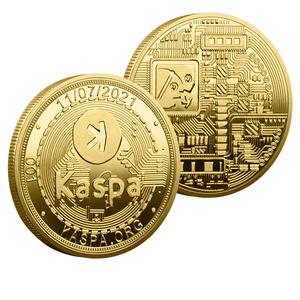 Moneta Commemorativa Kaspa in Stock, Due Stili di Colore, Chip Metallico di Alta Qualità, Elemento per Mining, Data 2021, Logo, Decorazione da Collezione - Product Image 1