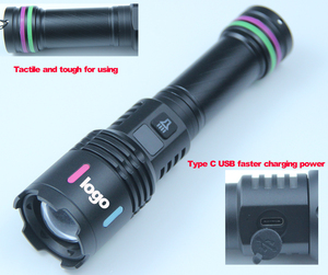 Supwer điện <span class=keywords><strong>2025</strong></span> sạc LED <span class=keywords><strong>Torch</strong></span> 15 Wát 1000 lumens trắng Laser Hợp kim nhôm cơ thể với hiển thị kỹ thuật số USB sạc - Product Image 4