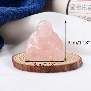 All'ingrosso della fabbrica artigianato di cristallo naturale intagliato a mano quarzo rosa sorriso statua di <span class=keywords><strong>Buddha</strong></span> per la decorazione - Product Image 5