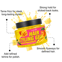 Haar Gel met Sterke Hold, Groothandel, Lichtgewicht, Anti-Klit, Vormgevend, Glansgevend, voor Afrikaans Haar