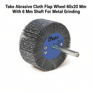 Ttake Abrasive Cloth Flap <b>Wheel</b> 60x20 Mm With 6 Mm Shaft For Metal <b>Grinding</b> - Product Image 2