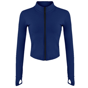 Veste de sport zippée pour femme, très extensible, respirante, avec trou pour le pouce, manches longues, grandes tailles, idéale pour l'entraînement – Nouveauté très demandée - Product Image 5