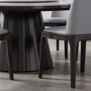 Oak Slate Top <b>Dining</b> <b>Table</b> Chair <b>Set</b> 360 Rotating Lazy Susan Modern Luxury Eco-Friendly <b>Dining</b> Furniture <b>for</b> Home <b>4</b>-Seater - Product Image 4