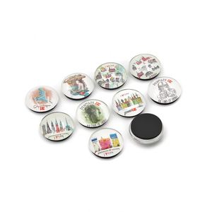 Aimant de réfrigérateur en verre cristal transparent avec logo personnalisé, rond, 25 mm, 30 mm - Product Image 2