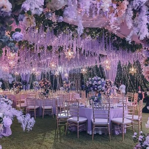 ดอกวิสทีเรียเทียมสีขาวจาก Temu สำหรับตกแต่งเพดานงานแต่งงาน ขนาด 60 ซม. กิ่งเดี่ยว ใบสีเขียว ต้นไม้แขวน - Product Image 4