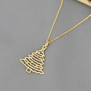 Collar con colgante de árbol de Navidad para mujer, regalo de joyería de moda navideña - Product Image 5