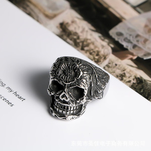Floral Skull <b>Ring</b> For Men SA824 Fashion Jewelry Gift Occasion Dongguan - Product Image 2