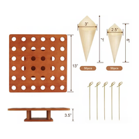 Ensemble de présentoirs coniques en bois personnalisés pour apéritifs, plateau de service pour buffet, support pour frites et desserts
