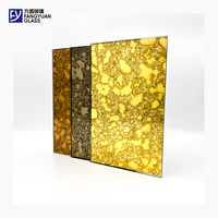 Vintage Mirror Glass Custom Unique Pattern Style Art Decorative Home Antique Wall Glass Mirror Sheet