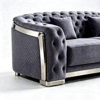 Canapé en tissu abrasif de luxe italien, mobilier de designer moderne et minimaliste pour salon de villa haut de gamme