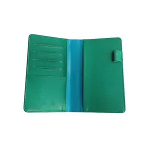 a5聚氨酯皮革保护书套素色书套，带6环活页夹和压花标志