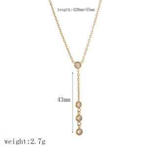 Joyería minimalista para mujer, collar elegante con babero largo de cuentas de acero inoxidable Chapado en Metal de 18 quilates - Product Image 6