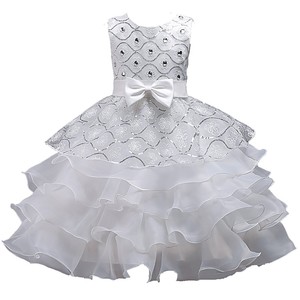 Robe bleu royal pour enfants, avec volants et nœud, col rond, robe de demoiselle d'honneur pour les filles plus âgées, tenue de soirée - Product Image 5