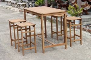 Industrial & Vintage Commercial Solid Wood <b>Bar</b> Furniture <b>Set</b>-Table and Stool for Home <b>Bar</b> & Hotel Use Foldable - Product Image 3