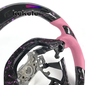 Volant en fibre de carbone forgée rose LED pour Honda Accord 10ème génération, compatible avec Accord 9ème et 11ème génération 2016-2018, haute qualité, personnalisable - Product Image 3