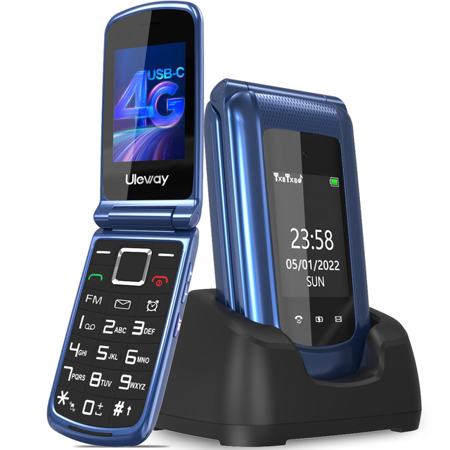 Flip Phone Mobile 4G Keypad Dual SIM Slim Feature Phone with FM 2.4inch Screen Camera for Senior Wholesale Mobile Phone Unlocked