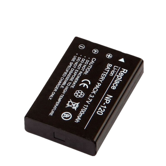 3.7V 1800mAh NP-120 Li-ion Battery Pack Replacement Camera Battery for FUJI NP-120-M NP-120 Pentax D-LI7 Ricoh DB-43