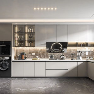 Meubles de cuisine modernes écologiques résistants à l'eau fabriqués en Chine, conception gratuite, îlot de cuisine, meuble de rangement pour restaurant - Product Image 1