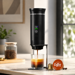Mini Espresso Machine Electric Battery One-Button-Touch Digital Display Cold Brew <b>Coffee</b> <b>Maker</b> Easy Carry for Anywhere - Product Image 1