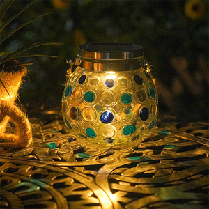 Colgante <span class=keywords><strong>Solar</strong></span> Led Hada Cadena de cobre Luces multicolores Botella agrietada al aire libre Bola de cristal Jardín Lámpara de guirnalda recargable - Product Image 6