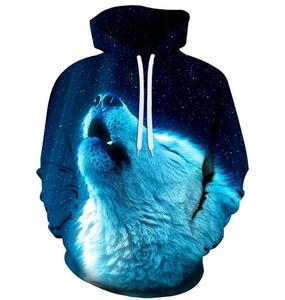 <span class=keywords><strong>Felpe</strong></span> alla moda stile urbano stile Harajuku felpa animale lupo con cappuccio stampato 3D felpa da uomo con motivo personalizzato - Product Image 3