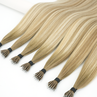 Extensions de cheveux Lanmuse Hair Nano Tip, 100% cheveux humains vierges Remy, qualité russe, extensions invisibles à nano-perles, usage professionnel en salon